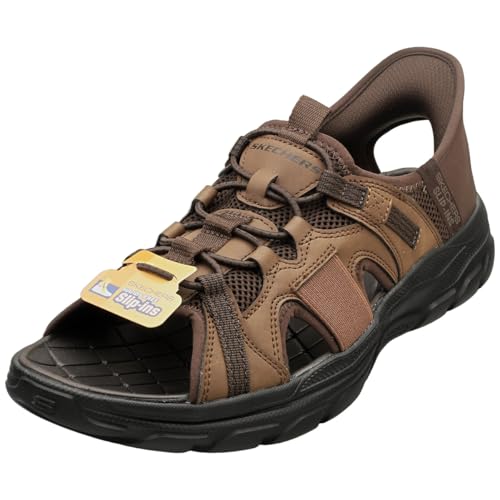 Skechers Men's Hands Free Slip-Ins: Relaxed Fit: Revolted Merrick Sneaker, Dark Brown, US 11