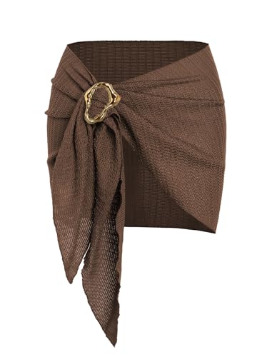 Image of ZAFUL Boho Beach Cover Ups for Women Sarong Coverups Sheer Bikini Chiffon Wraps Skirts for Swimwear