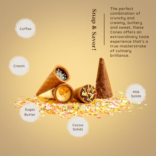 Image of Cacao Springs Cappuccino Conetastic Gift Box, Premium Choco & Nut Delicacy Treats, Mini Wafer Cones, Luxury Chocolate Gift Hamper for Christmas Gifts, 2 Boxes, 140gm