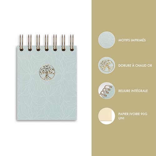 Clairefontaine 116088C - Inspire, Bloc reliure intégrale en-tête 9x11 cm, 160 feuilles, uni, ass.