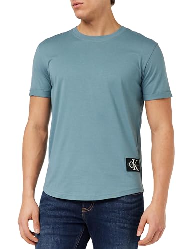 Calvin Klein Jeans Badge Turn UP Sleeve J30J323482 Camisetas de Punto de Manga Corta, Azul (Goblin Blue), S para Hombre