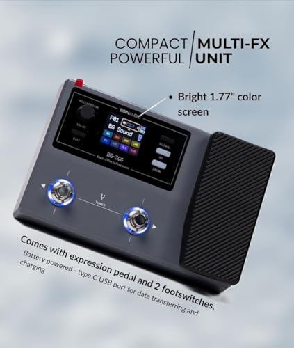 Image of BOINAUDIO BG300 Guitar Multi Effects Processor Pedal with Bluetooth, USB Audio Interface, IR Cabinet Support, Expression Pedal, 70 Effects for Electric Guitar