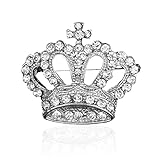 GBAHFY Crystal Rhinestone Princess Queen Crown Brooch Pin Crown Brooches for Women Girls Crown Tiara for Wedding Party Banquet Birthday (Silver)