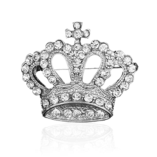 Image of GBAHFY Crystal Rhinestone Princess Queen Crown Brooch Pin for Women - Tiara for Wedding Party Banquet Birthday