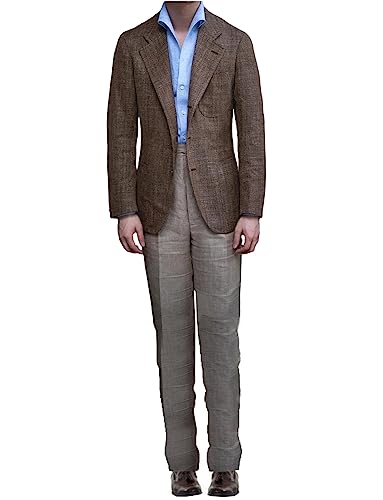 Costume en lin veste marron pour un style business décontracté au bureau
