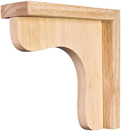 Hardware Resources COR8-1 Decorative Solid Wood Bar Shelf Corbel Bracket - 8" H x 2-1/2"W x 8" D - Natural White Birch