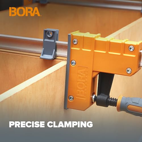 Bora 4 Piece Parallel Clamps for Woodworking Clamps 4 Pack 2 x 24 inch plus 2 x 31 inch Parallel Clamp Spreader Set Bar Clamp 1100 Lbs clamping force Bar Clamp Set 571550I