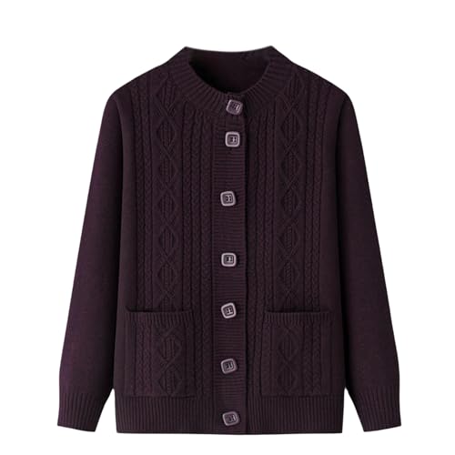Suéter suelto de punto rojo estilo medievo manga larga para mayores abrigo cardigan
