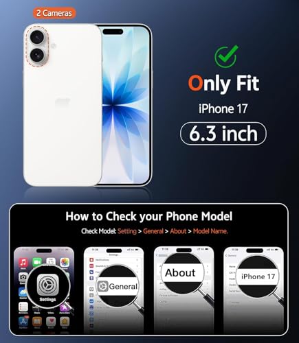 Image of NISHTECH for iPhone 17 Case: Clear Magnetic Slim Fit Case Compatible with Magsafe Rugged Protective Transparent Cover (Black Magnetic)