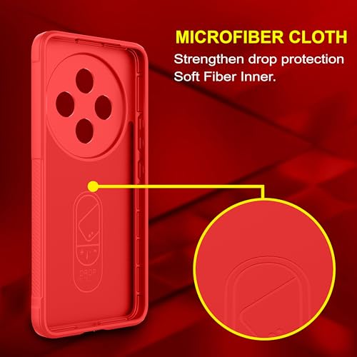 Image of amazon basics Back Case Cover for Vivo T4 5G | Compatible for Vivo T4 5G Back Cover | Liquid Silicon Magic Case with Camera Protection | Red