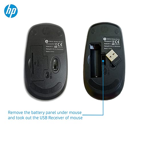 Image of (Renewed) HP Wireless Ergonomically Designed Optical Mouse with 1200 DPI and 2.4GHz Connectivity