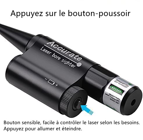 KinZon Viseur à Alésage Laser Bore Sighter Vert - Calibre 0.17 à 0.78 (12GA) - Kit Complet