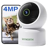 【400万画素・GoogleTV対応】Skyworth ペットカメラ iphone対応 見守りカメラ ベビーモニター スマホ連動 ネットワークカメラ 赤ちゃん カメラ 録画機能付き 監視カメラ 室内 赤ちゃん モニター ベビー/ペット/高齢者 双方向通話 家庭/会社/店用 遠隔操作 防犯カメラ 360°自動追尾 夜間撮影 動体検知