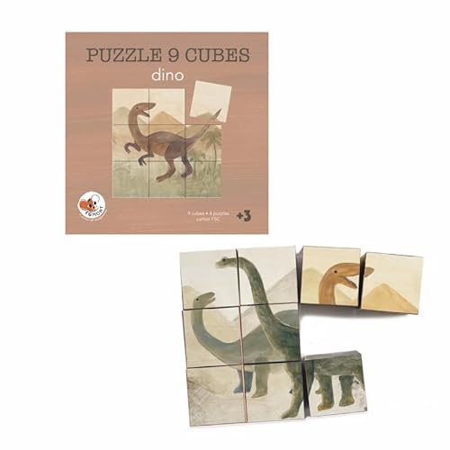 Puzzle Cube Dinosaure en Bois Amusement et Éducation pour les Enfants Neuf - vue 2