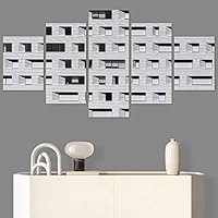 SIGNWIN 5 Panel Canvas Wall Art Solid Structures for Home Decorations Ready to Hang - 60