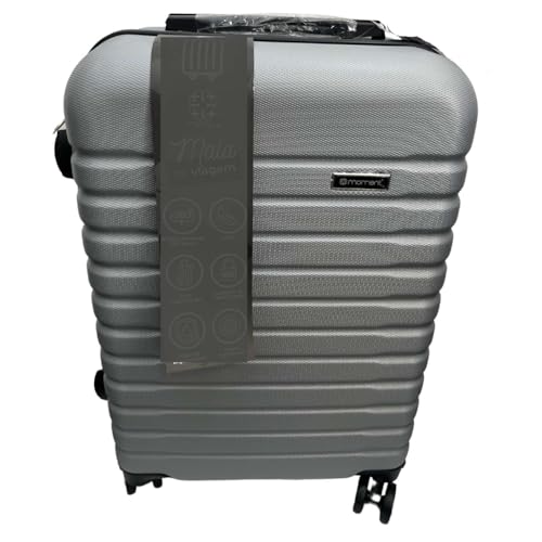 Mala de Viagem 10Kg Bolsa de Mão c/Trava de Senha FIbra Rígida ABS Rodas 360º Removíveis (Mala 10kg | Cinza)