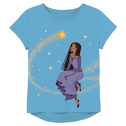 Disney Girls Wish Movie Asha & Star Short Sleeve T-Shirt-Sizes 2-16