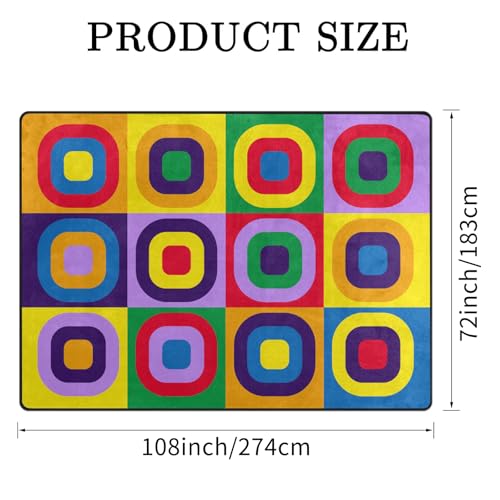 Kids Rug, Classroom Carpets Playmat Rugs - 6x9 Ft Kids Carpet with Rubber Backing, Colorful Children's Classroom Seating Rug Play Mat Nursery Rugs for Children Bedroom Playroom Elementary