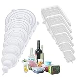 14PCS Round and Square Silicone Stretch Lids,BPA Free Different Sizes Bowl Lids Food Cover Reusable...