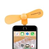 Smartphone-fan Orange Mini Lightning 8-Pin Portable Smartphone USB Fan for Apple Devices iPhone X, XS, XR, 8, 8+, 7, 7+, 6, 6s, 6+