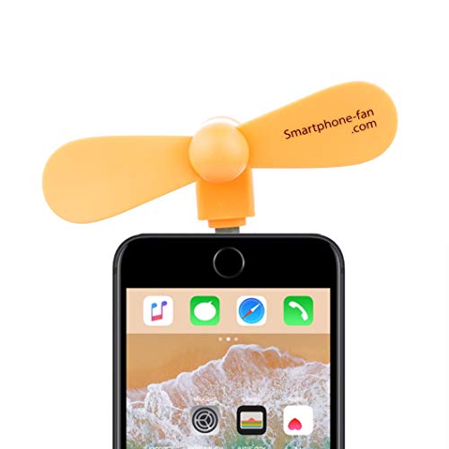 Smartphone-fan Orange Mini Lightning 8-Pin Portable Smartphone USB Fan for Apple Devices iPhone X, XS, XR, 8, 8+, 7, 7+, 6, 6s, 6+