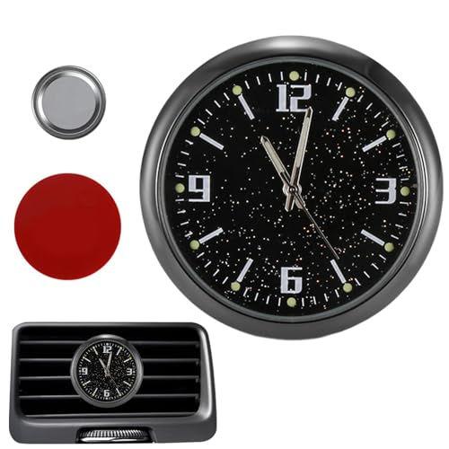 Reloj de cuarzo – Reloj de coche de 1,57 pulgadas | Aleación de cuarzo compacto – Relooj impermeable luminoso para salpicadero ventilación ideal para coches camiones SUV motos y barcos