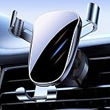 PJIEOSEBY Support Téléphone Voiture pour Fiat Panda Cross 4x4 2024, Support Ventilation Voiture Rotation 360° Réglable Support Téléphone Auto Universel, Accessoire Voiture,Silver