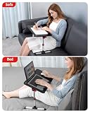 Tavolo, SAIJI Tavolino da letto, Regolabile in altezza, con 4 angolazioni regolabili, lapdesk pieghevole, per divano divano pavimento lavoro studio lettura scrittura mangiare (52 * 30cm nero)