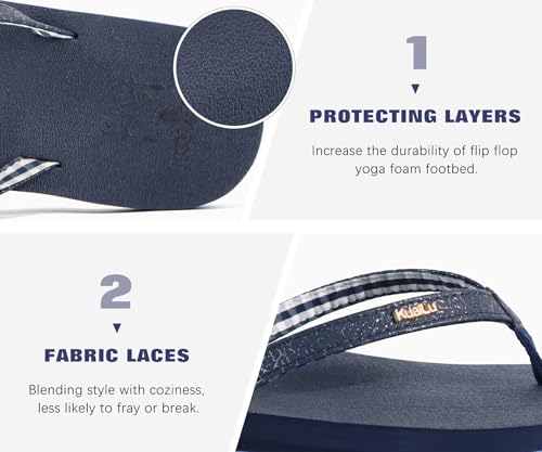 Image of KuaiLu Flip Flops for Women with Arch Support Summer Beach Thong Sandals