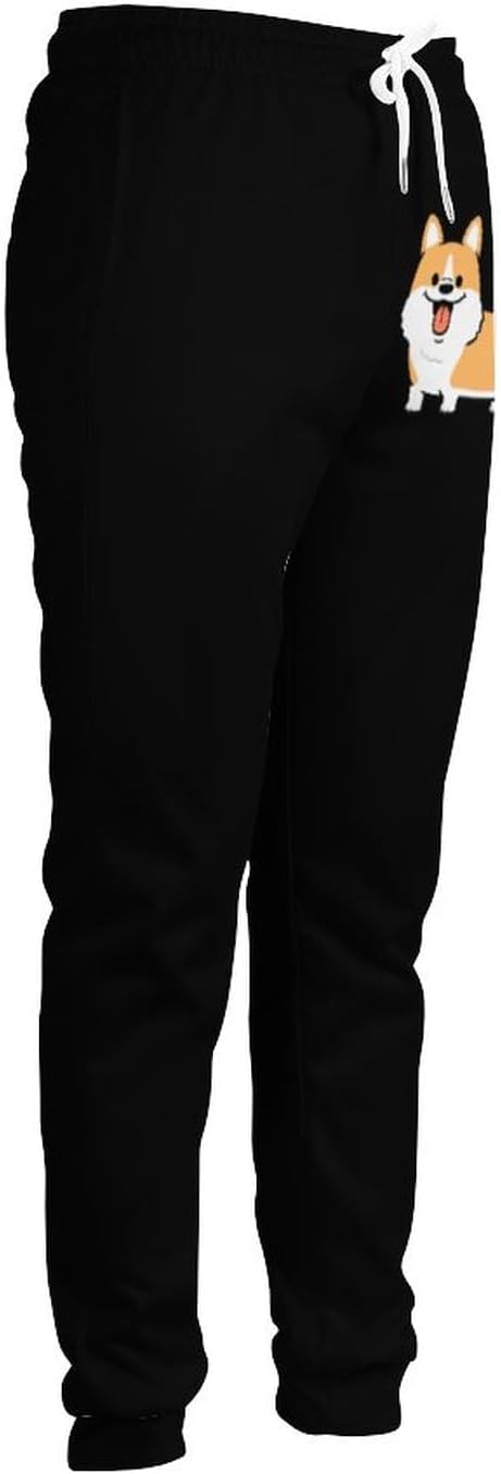 [Senar] かわいい コーギー 犬柄 雪 スウェット パーカー 上下セット メンズ トレーナー 長袖 便利服 2点 上着 パンツ