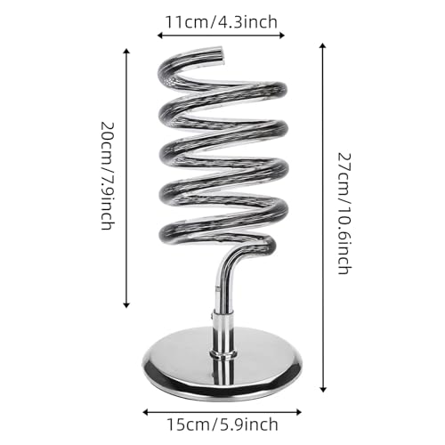 Support sèche-cheveux acier inoxydable stable base acrylique maison salon - 6