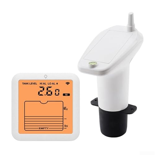 FUBESK Digital Water Level Monitor With Backlight Display Tank Gauge Meter Level Sensor 100M Range For Water Storage Tank