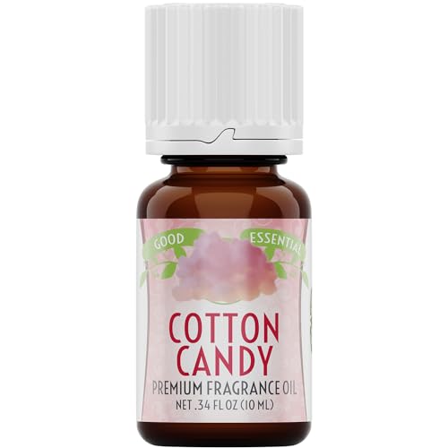 Image of Good Essential Professional Cotton Candy Fragrance Oil 0.33 fl oz (10ml) for Halloween, Diffusers, Candles, Soaps, Lotions, Perfume, Fragrance Oil for Candle & Lotion Making