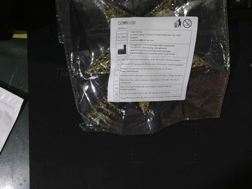 COMNICO Enfeite de árvore de Natal brilhante dourado vazado mini decoração de árvore de Natal estrel