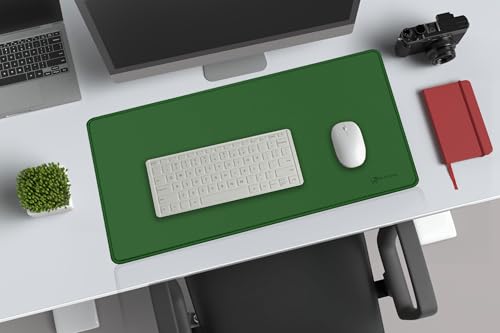 Image of Desk Mat 60x30 cm (11 x 23 inch) Dark Green | Large Mouse Pad for Office Computer Laptop Keyboard | Waterproof Anti-Slip Rubber Base Desk Mat