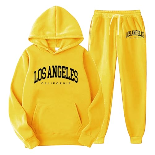 Survêtement imprimé lettres avec sweat à capuche ample et jogging sport