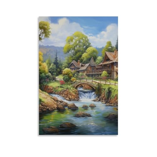 Affiche de décoration murale Paradis haut de gamme en toile tendue 50x75cm