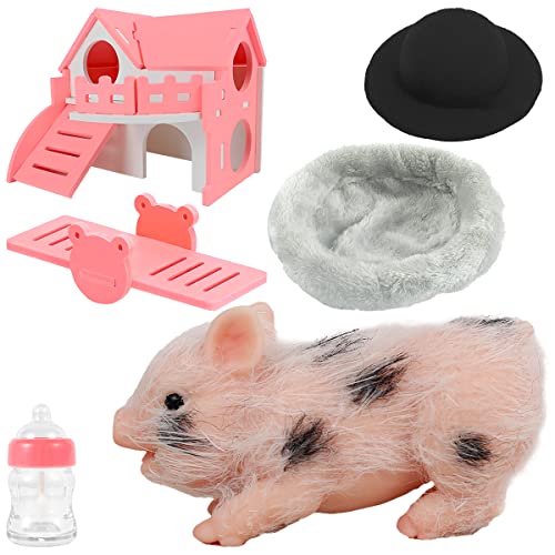 Eummy Silicone Pig Mini Silicone Animals Pig Set,5 Inch Pig Toys for  Girls&Boys, Realistic Cute Baby Piggy Doll Soft Body, Item for Kids, Her, 