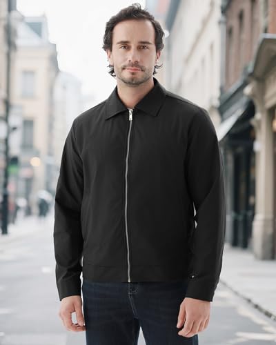 WULFUL Men's Lightweight Jackets Casual Windbreaker Stylish Light Golf Work Dress Business2