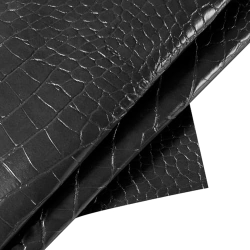 Crocodile Texture Vinyl Faux Leather Fabric, Embossed Alligator Synthetic PU