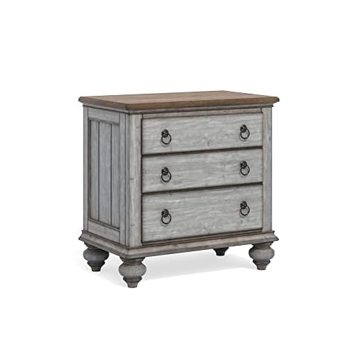 Weathered Gray Nightstand with Drawers