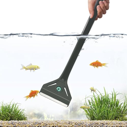 boxtech Aquarium Algae Scraper 2 in 1 Fish Tank Cleaner Kit with Replacement Blade Suitable for Small Fish Tanks