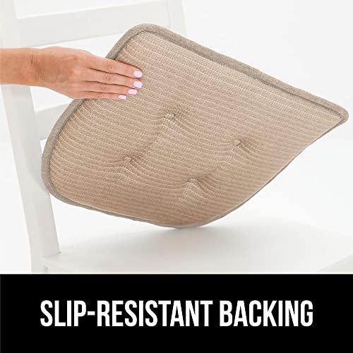 Gorilla Grip Tufted Memory Foam Chair Cushions, Set Of 2, Comfortable Seat Cover Cushion, Thick Durable And Washable Slip Resistant Pads For Dining Room Chairs, Office Desk, Kitchen Table, 16X17 Beige #TOP3