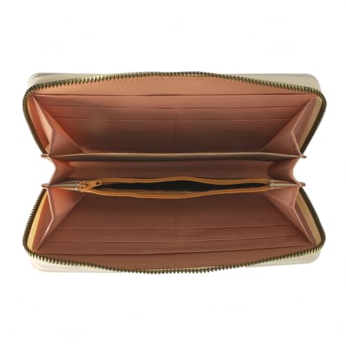 Women's long wallet with crystal bow, women's ultra-thin wallet with wristband, large capacity phone case, white, 7.67 x 3.93 inches4