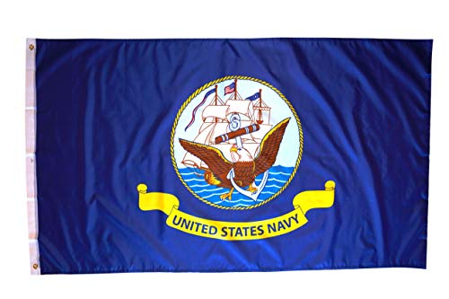 High Supply US Navy 3x5 Flag Polyester Double Stitched Edges Brass Grommets Indoor/Outdoor Free Replacement Warranty
