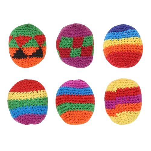 TenaLucy 6 Stück Jonglierbälle/Hacky Sack 5 cm Weicher Ball Häkelnadel Set Squash Bälle Spielesammlung Schaumstoffball Professionelles Jonglierball für Wurfspiel Zaubertricks Training (Softball)