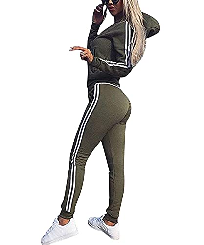 udaderas Mujer Conjunto de Chándal de Mujer Camisas Fitness Manga Larga Casual...