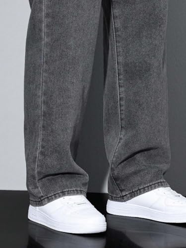 Image of KOTTY Men's Straight Fit Denim Jeans - Modern Regular Cut with Soft Fabric for Effortless Casual and Smart Look