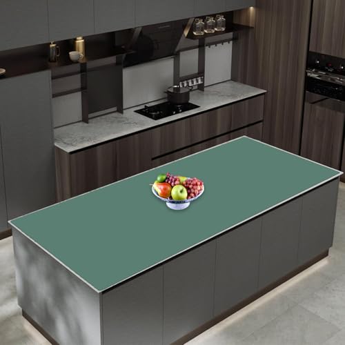 Image of 47.3''x23.6''(120cmx60cm) Extra Large Silicone Mat for Kitchen Counter, Heat Resistant Countertop Protector, Non-Slip Waterproof Kitchen Island Mat, Easy to Clean, Green