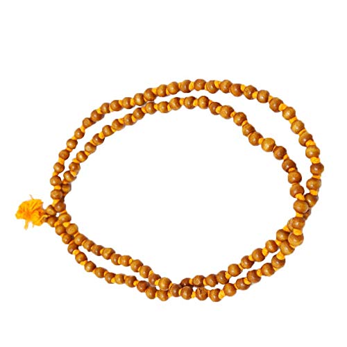 Pooja Ghar Haldi Mala/Turmeric Rosary Pure Siddha in Handmade Tassel, Bead from India 108+1 Beads Yellow-image-47